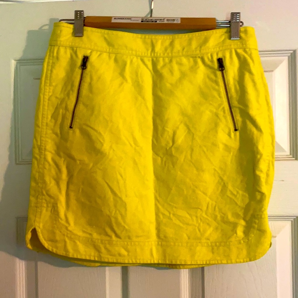 Bright yellow mini skirt